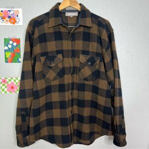 Vintage 90s loft & Brownstone sz L plaid wool blend shacket coat